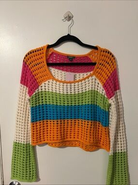 Target Multicolor Crochet Coverup - Orange, Pink, Green, Blue, Cream